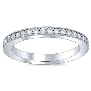 0.50 cttw Single Row Pave Set Milgrain Diamond Eternity Band