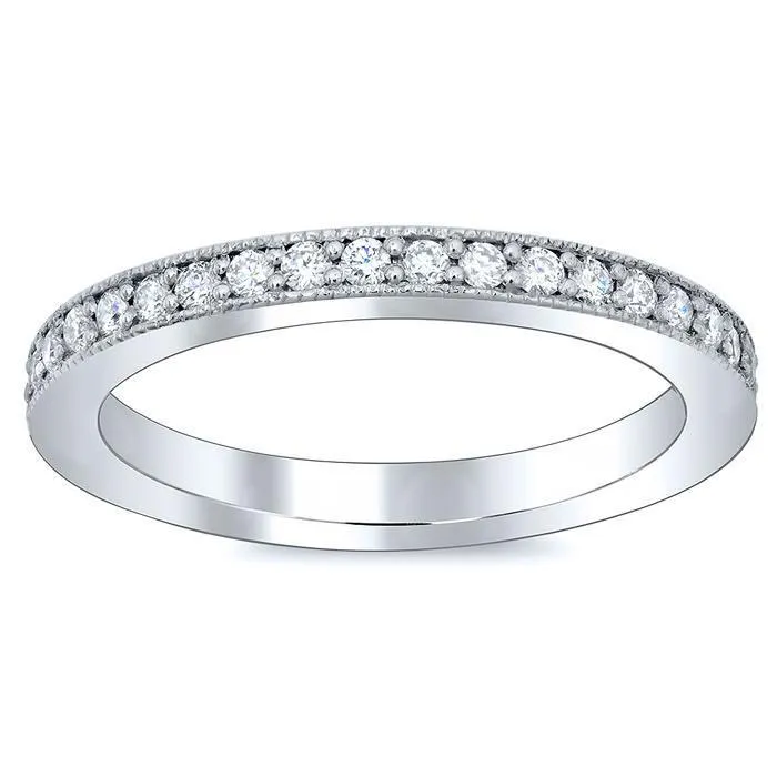 0.50 cttw Single Row Pave Set Milgrain Diamond Eternity Band