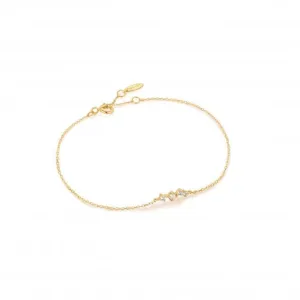14ct Gold Pearl And White Sapphire Radiance Bracelet BAU003-02YG