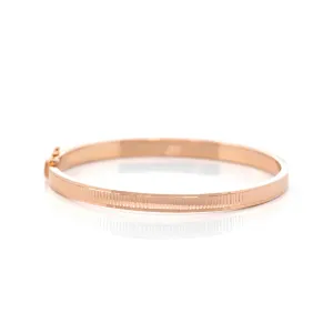 18k Rose Gold Oval Wide Bangle Bracelet ( 7 in )