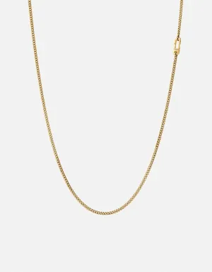 2mm Mini Annex Chain Necklace, Gold Vermeil