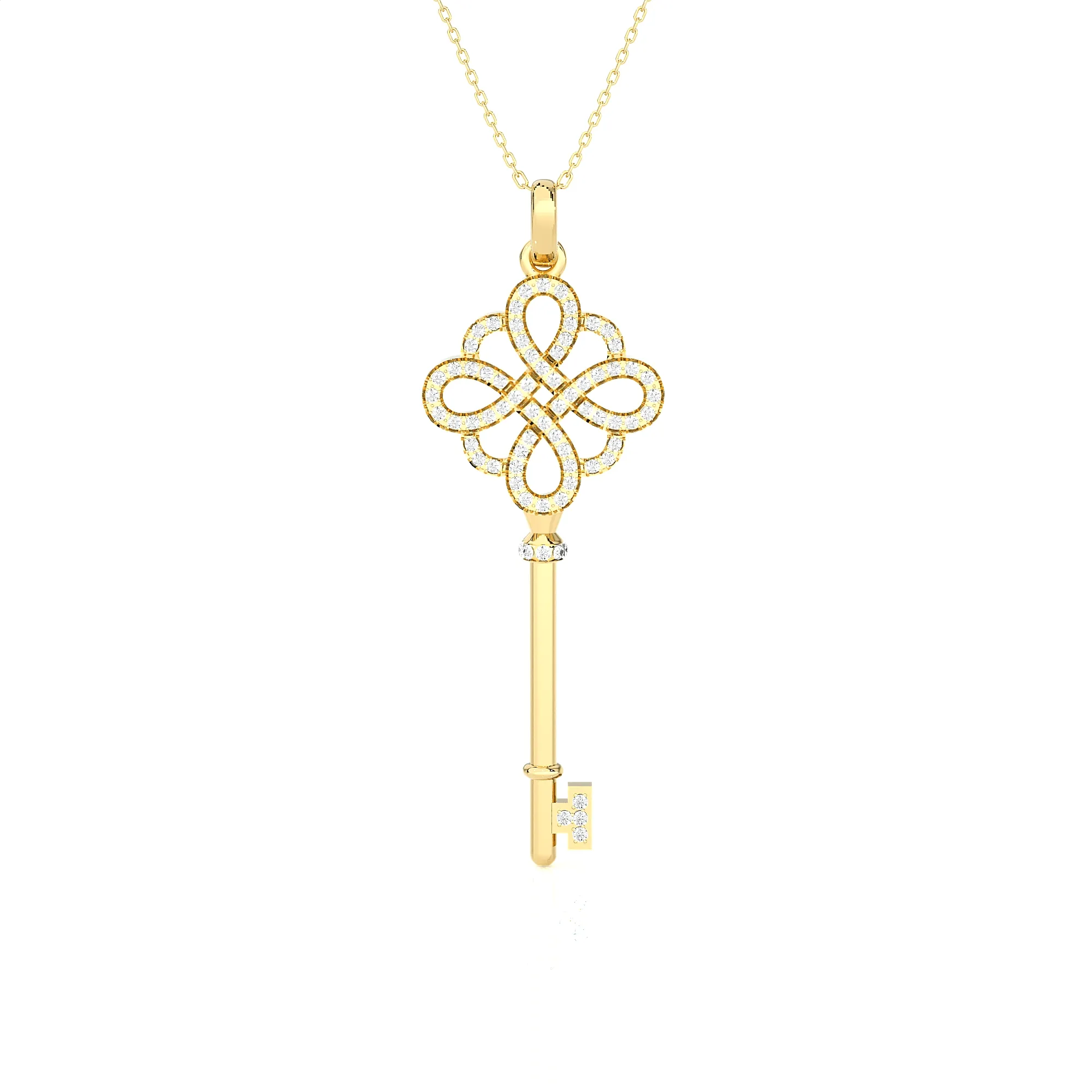 3/8  ctw Round Lab Grown Diamond Key Pendant