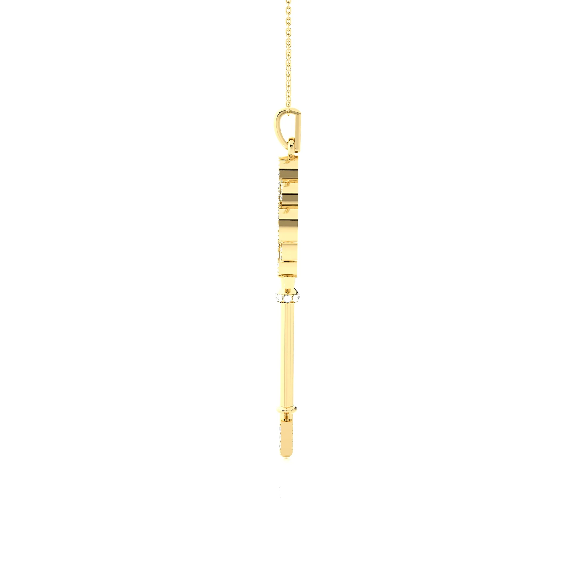 3/8  ctw Round Lab Grown Diamond Key Pendant
