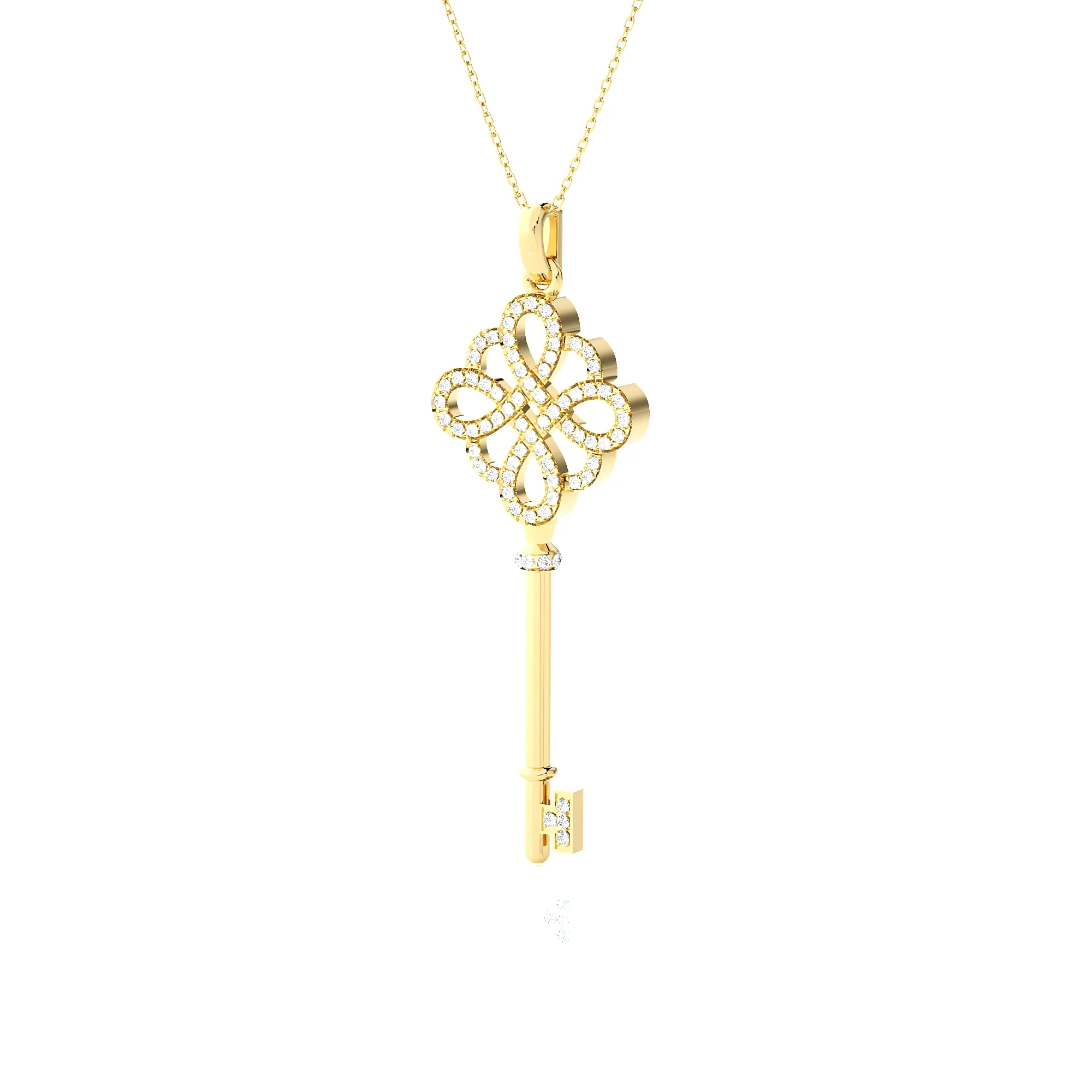 3/8  ctw Round Lab Grown Diamond Key Pendant