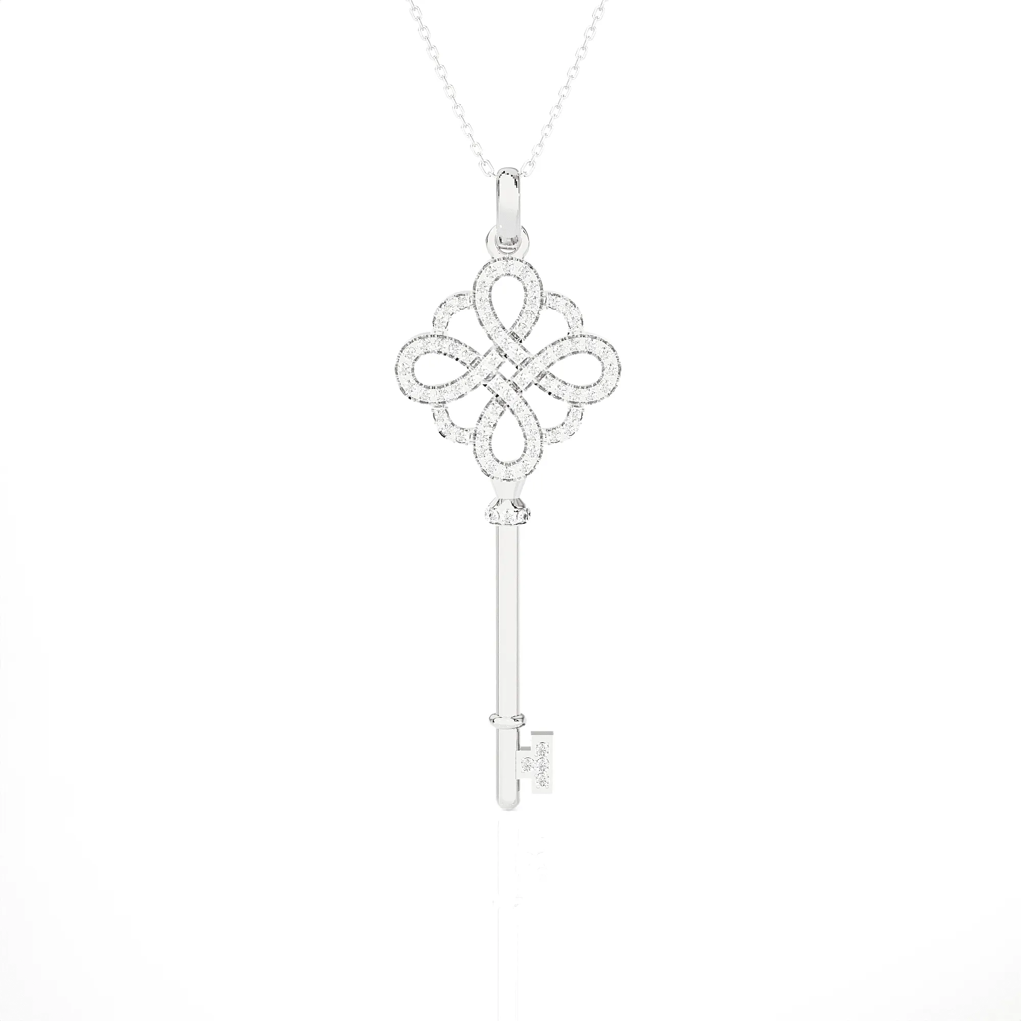 3/8  ctw Round Lab Grown Diamond Key Pendant