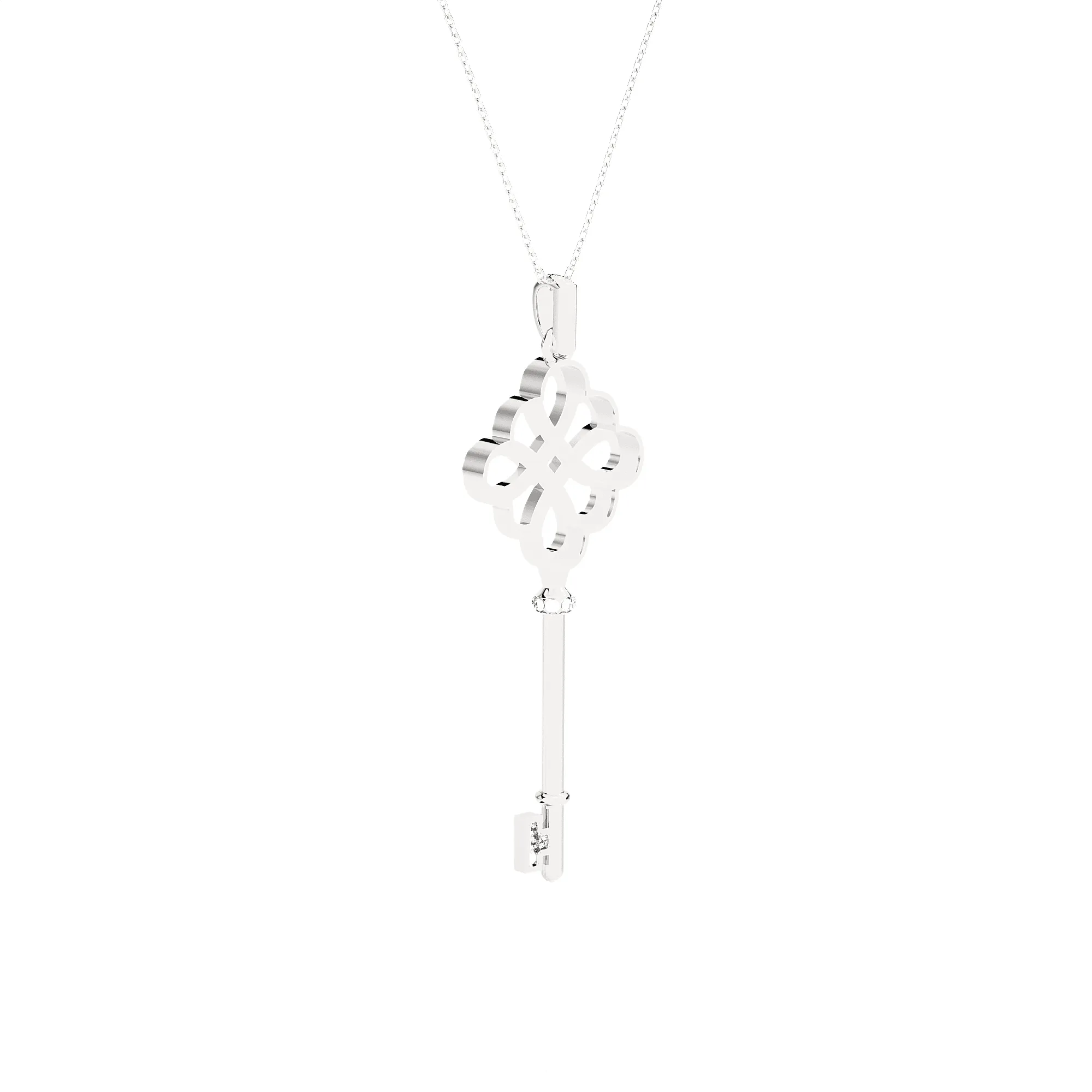 3/8  ctw Round Lab Grown Diamond Key Pendant