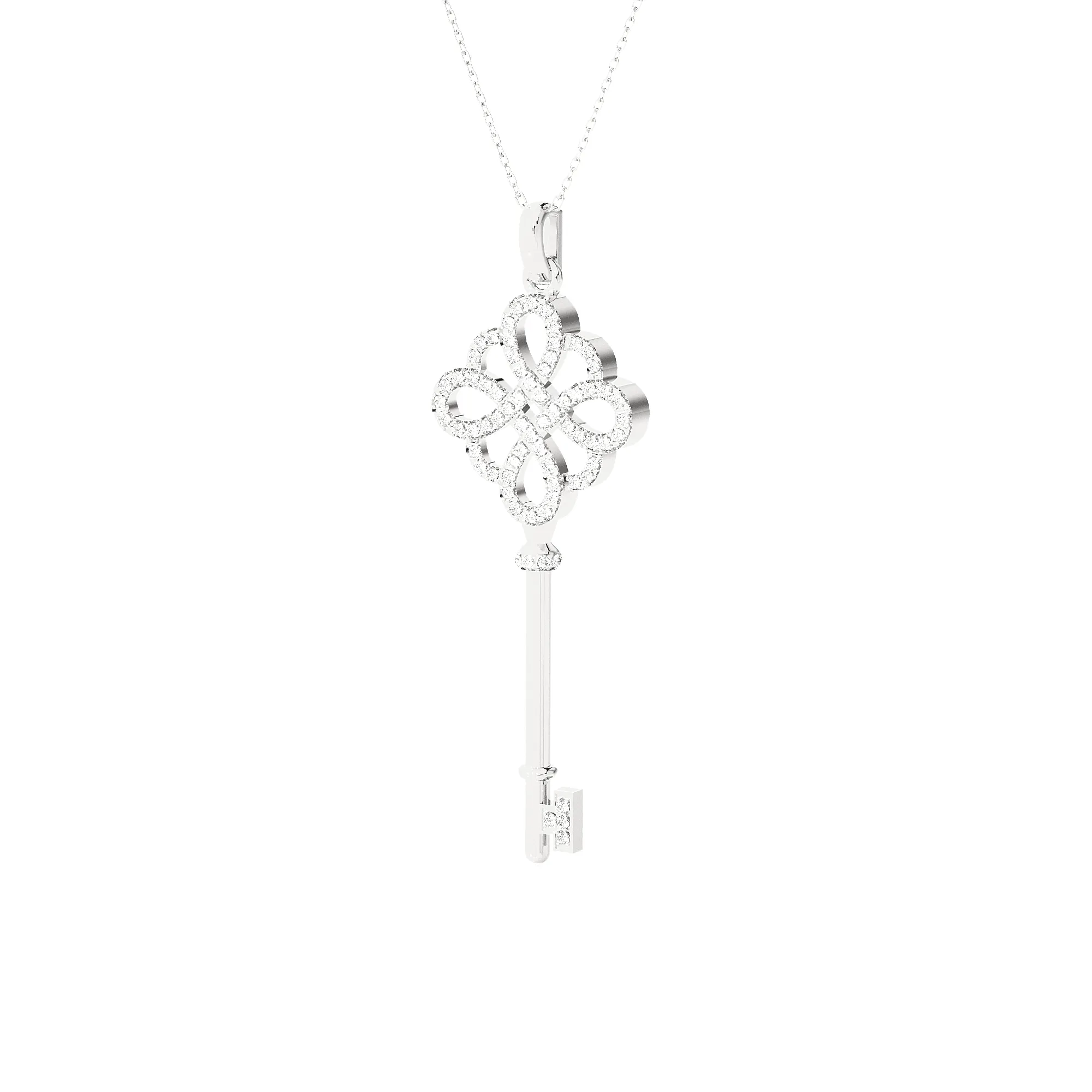 3/8  ctw Round Lab Grown Diamond Key Pendant