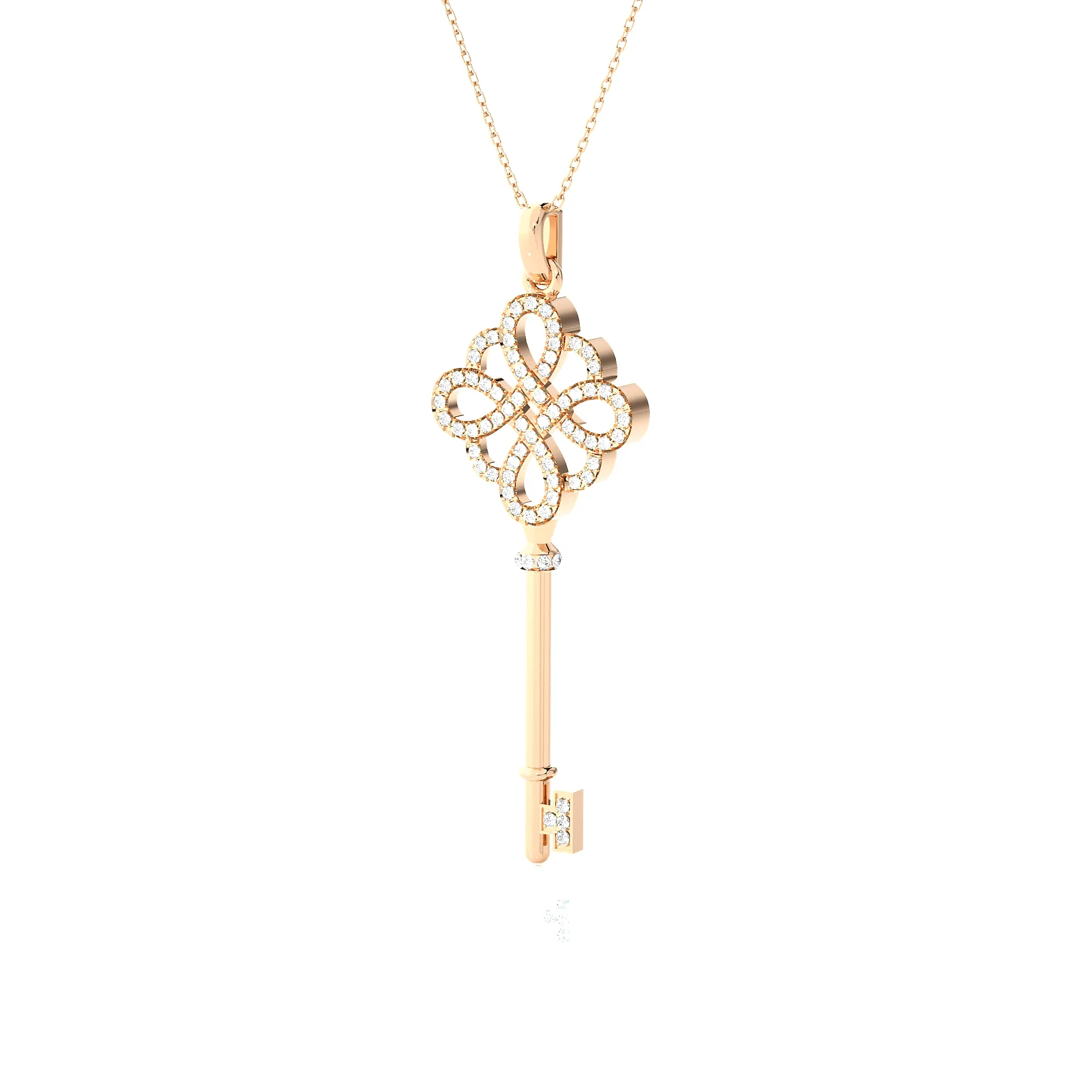 3/8  ctw Round Lab Grown Diamond Key Pendant