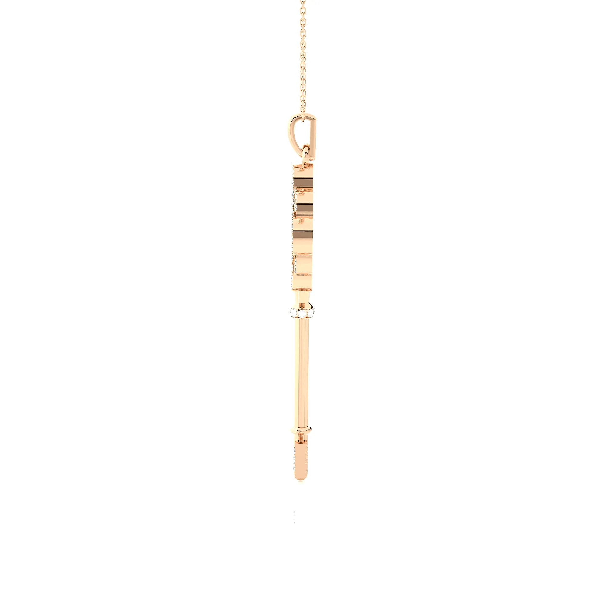 3/8  ctw Round Lab Grown Diamond Key Pendant