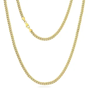 4mm Miami Cuban Link Chain in 14K Gold