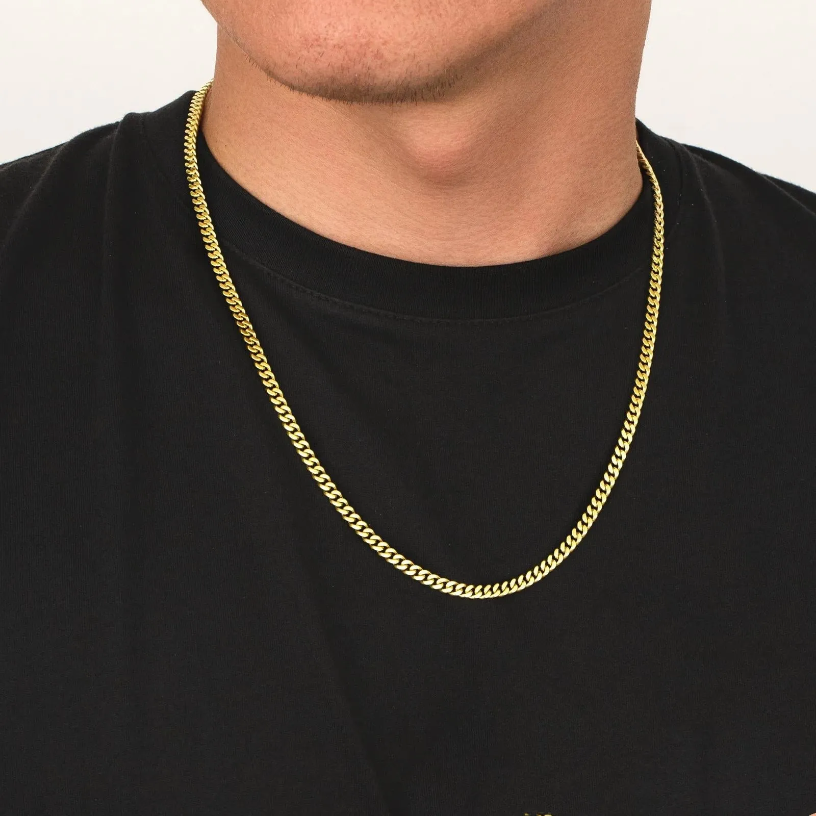 4mm Miami Cuban Link Chain in 14K Gold