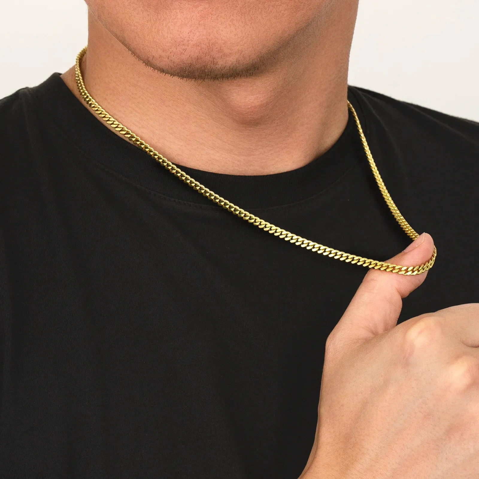 4mm Miami Cuban Link Chain in 14K Gold