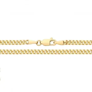 9ct Yellow Gold Semi Solid Close Curb Chain CH281