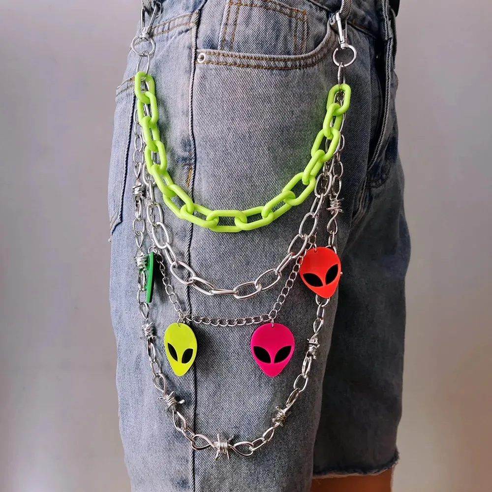 Alien Punk Rock Waist Key Chain