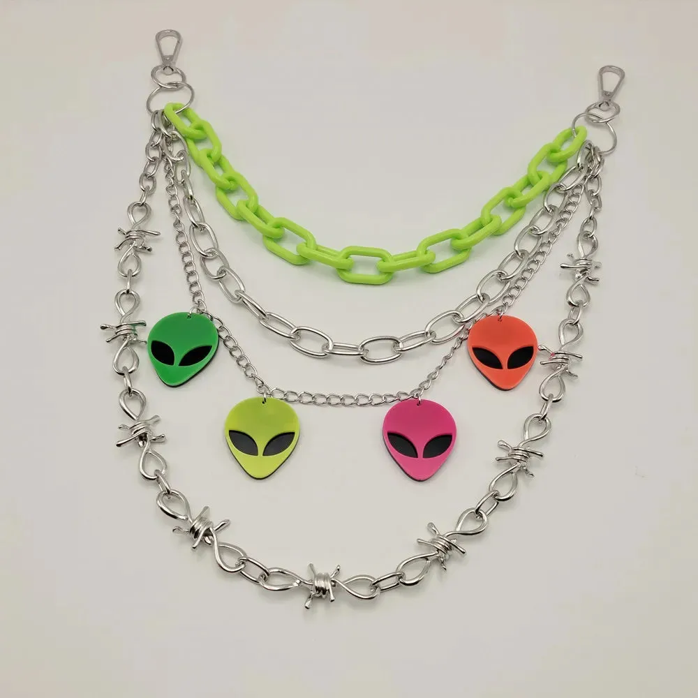 Alien Punk Rock Waist Key Chain