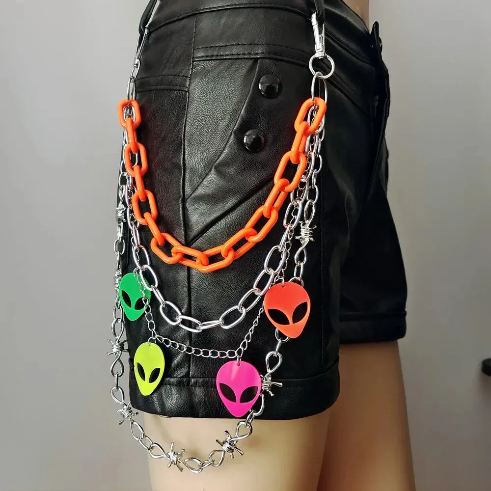 Alien Punk Rock Waist Key Chain