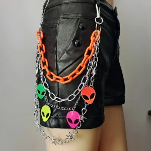 Alien Punk Rock Waist Key Chain