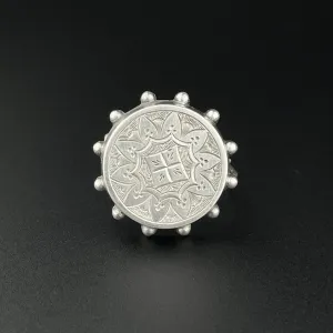 Antique Victorian Silver Engraved Sweetheart Brooch