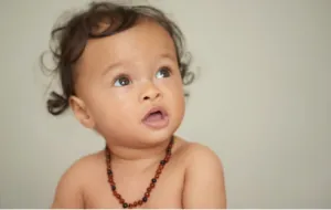 Baltic Amber Teething Necklace in Cognac