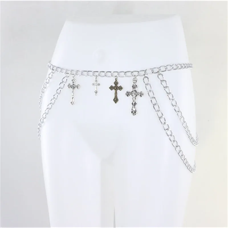 BerriesJam - Alloy Cross Pendant Waist Chain