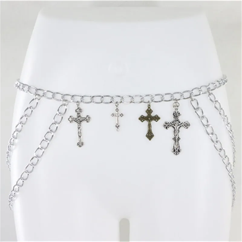 BerriesJam - Alloy Cross Pendant Waist Chain