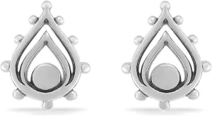 Boma Jewelry Sterling Silver Balinese Tribal Boho Teardrop Stud Earrings