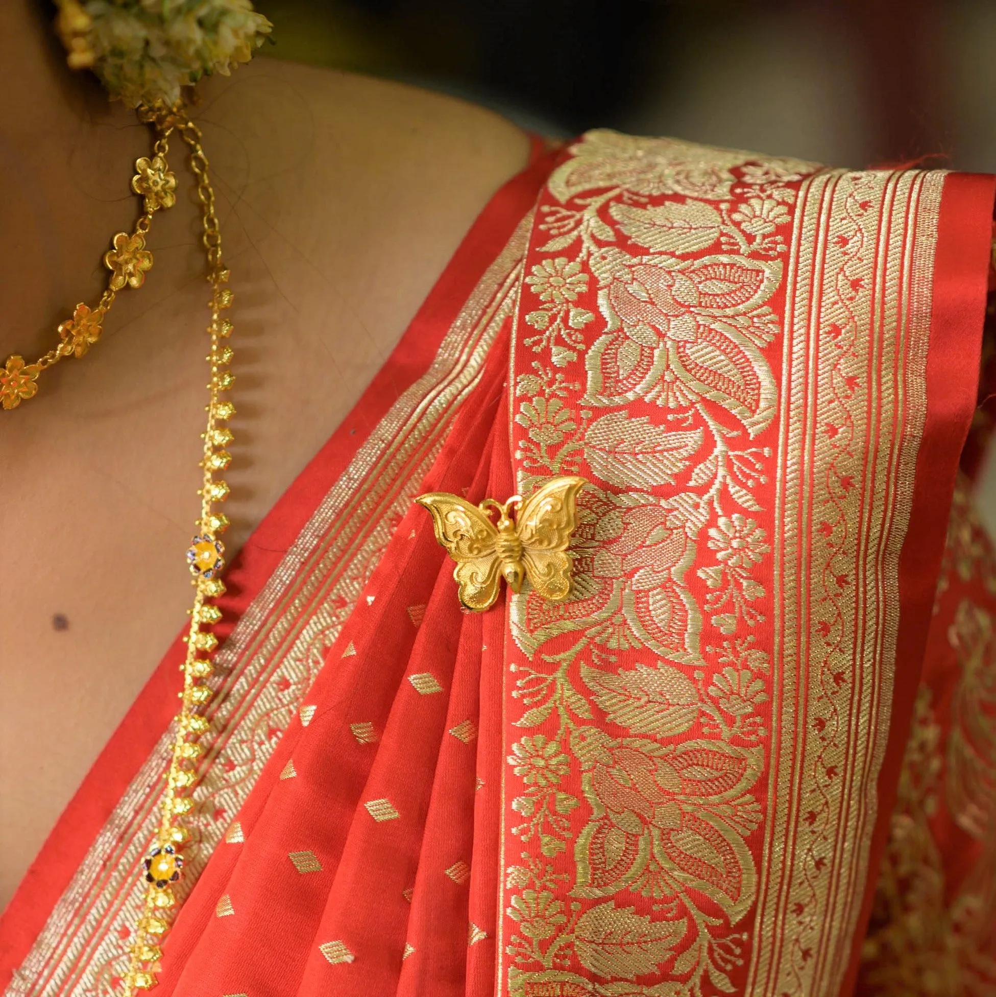 Butterfly Art Brooch - Saree Pin