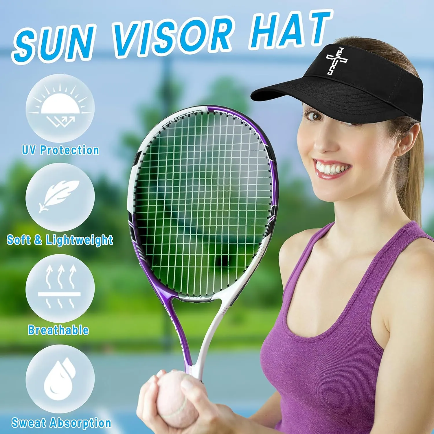 Butterfly Flower Visor Hat Black Women Running Visors Adjustable Size Stylish Sunflower Tennis Summer Sun Visors for Men Boy