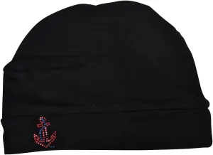 Chemo Beanie Sleep Cap with Red Stud Anchor Applique