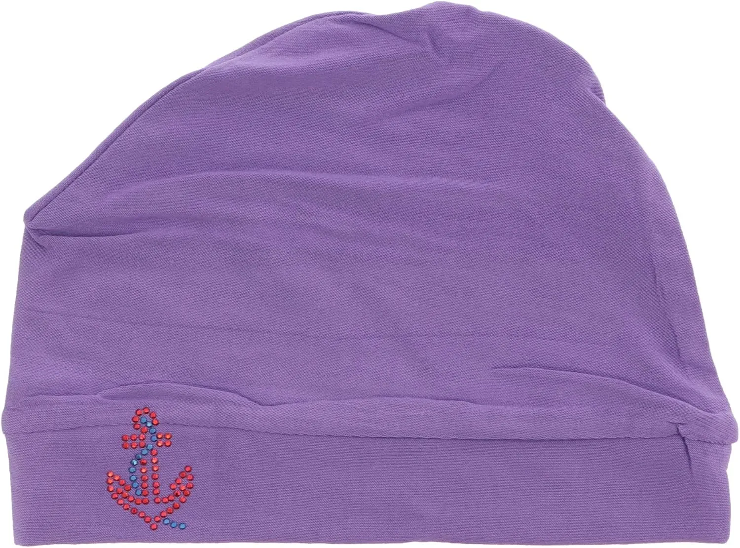 Chemo Beanie Sleep Cap with Red Stud Anchor Applique