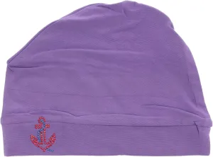 Chemo Beanie Sleep Cap with Red Stud Anchor Applique