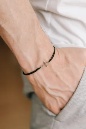Cross bracelet for men, waterproof, men's bracelet silver stainless steel cross charm