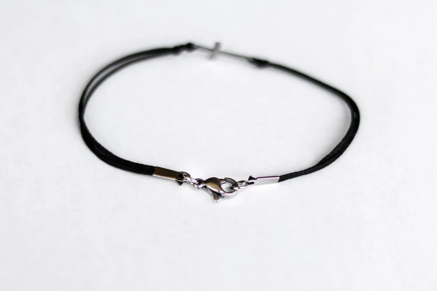 Cross bracelet for men, waterproof, men's bracelet silver stainless steel cross charm