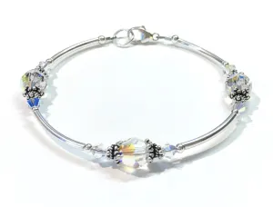 Crystal AB Austrian Crystal Sterling Silver Bracelet