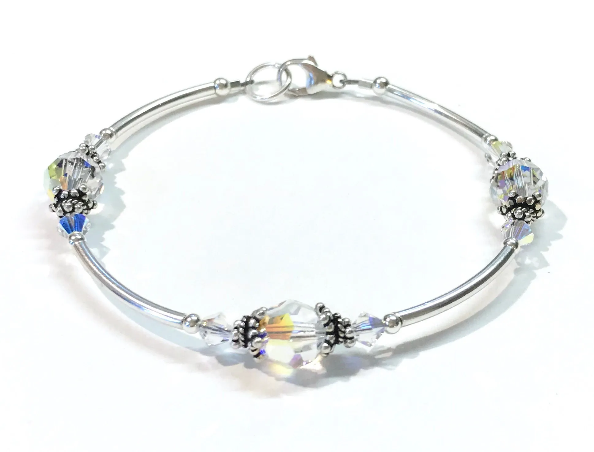 Crystal AB Austrian Crystal Sterling Silver Bracelet