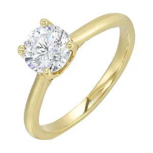 Delicate solitaire ring features a thin metal band that showcases a beaded milgrain in center with added glitters of diamonds in front.