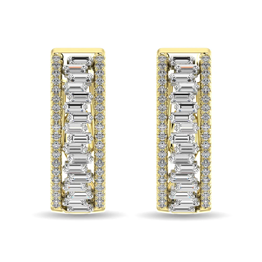 Diamond 1/2 Ct.Tw. Hoop Earrings in 14K Yellow Gold