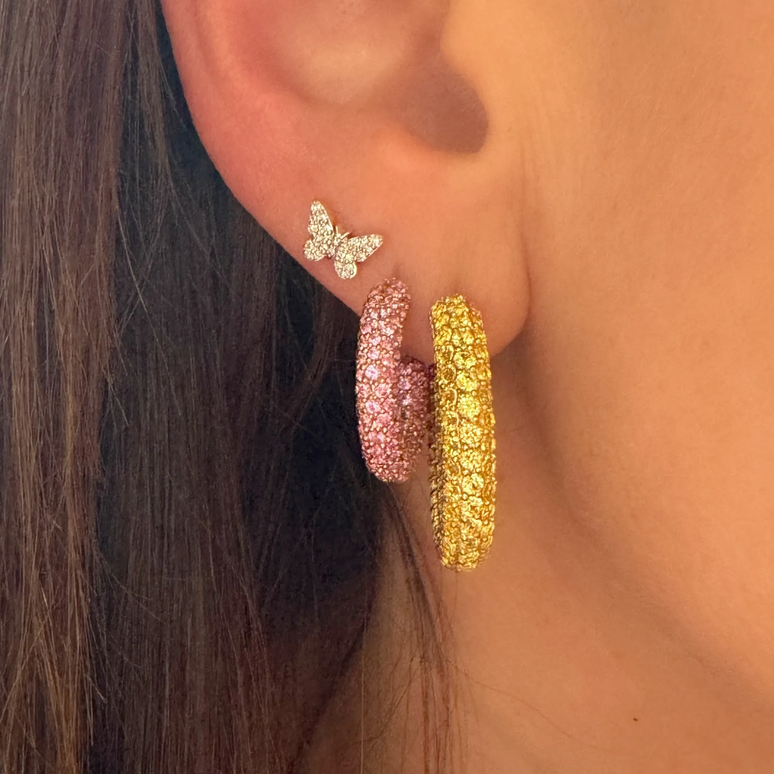 Diamond Butterfly Studs