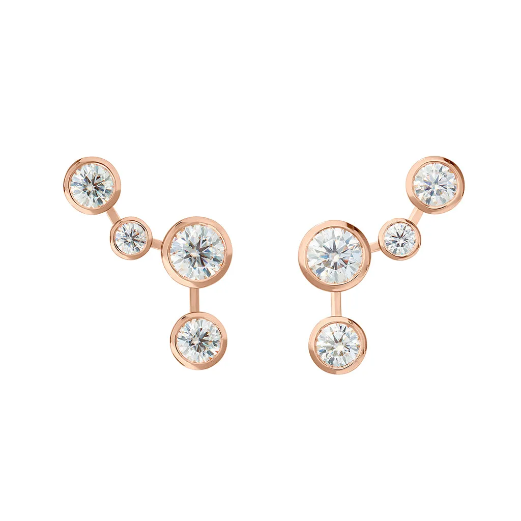 Diamond2 Four Star Earrings