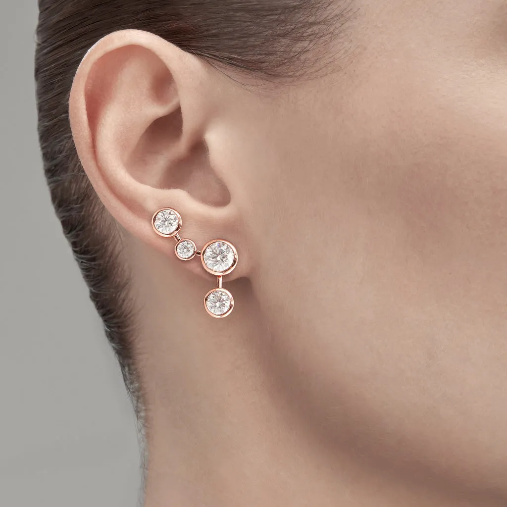 Diamond2 Four Star Earrings