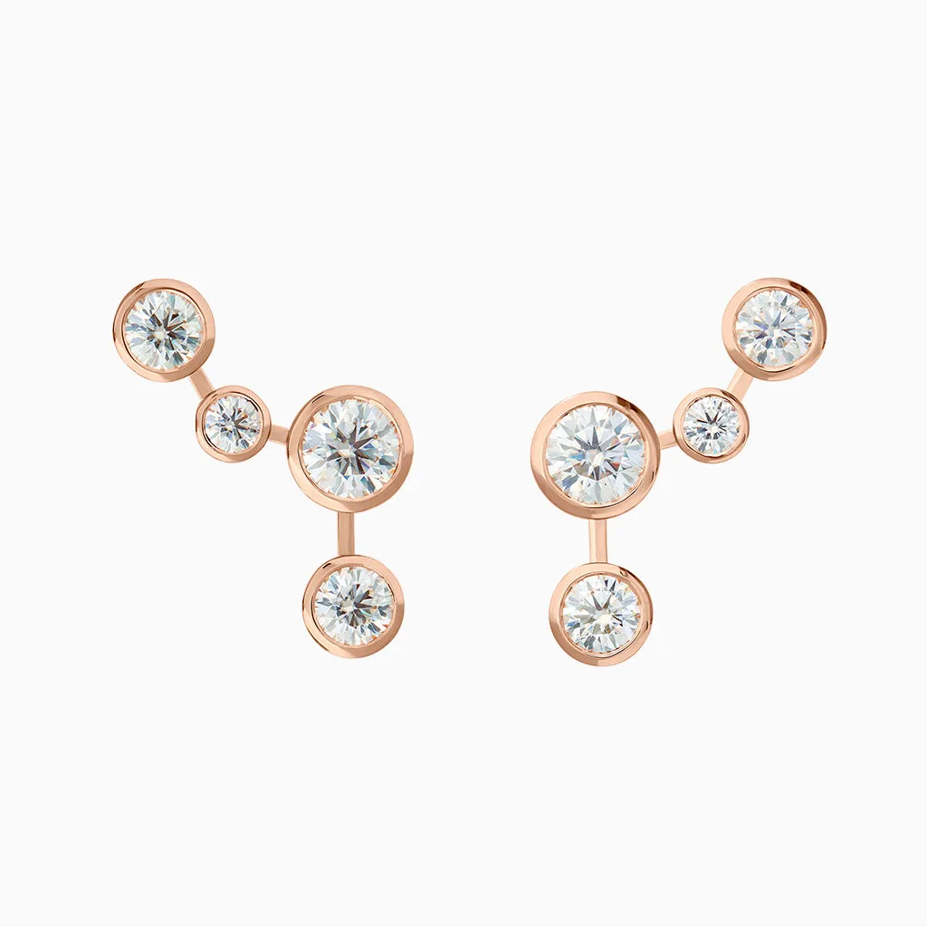 Diamond2 Four Star Earrings