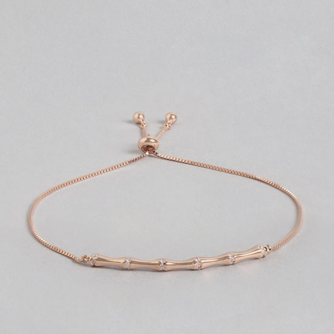 Elegant Bamboo 925 Silver Bracelet - Valentines Edition with Gift Box