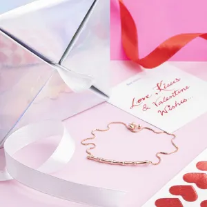 Elegant Bamboo 925 Silver Bracelet - Valentines Edition with Gift Box
