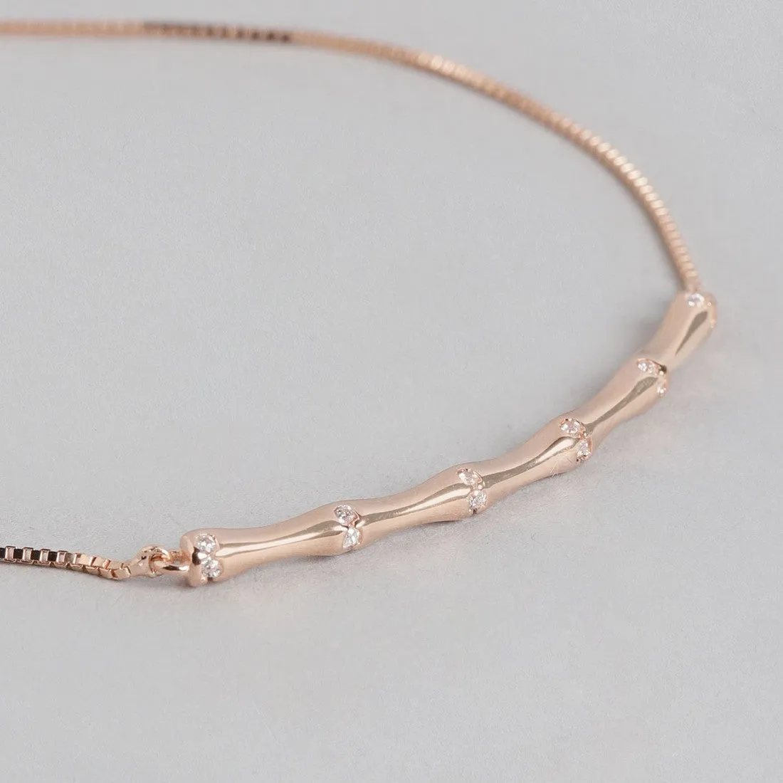 Elegant Bamboo 925 Silver Bracelet - Valentines Edition with Gift Box