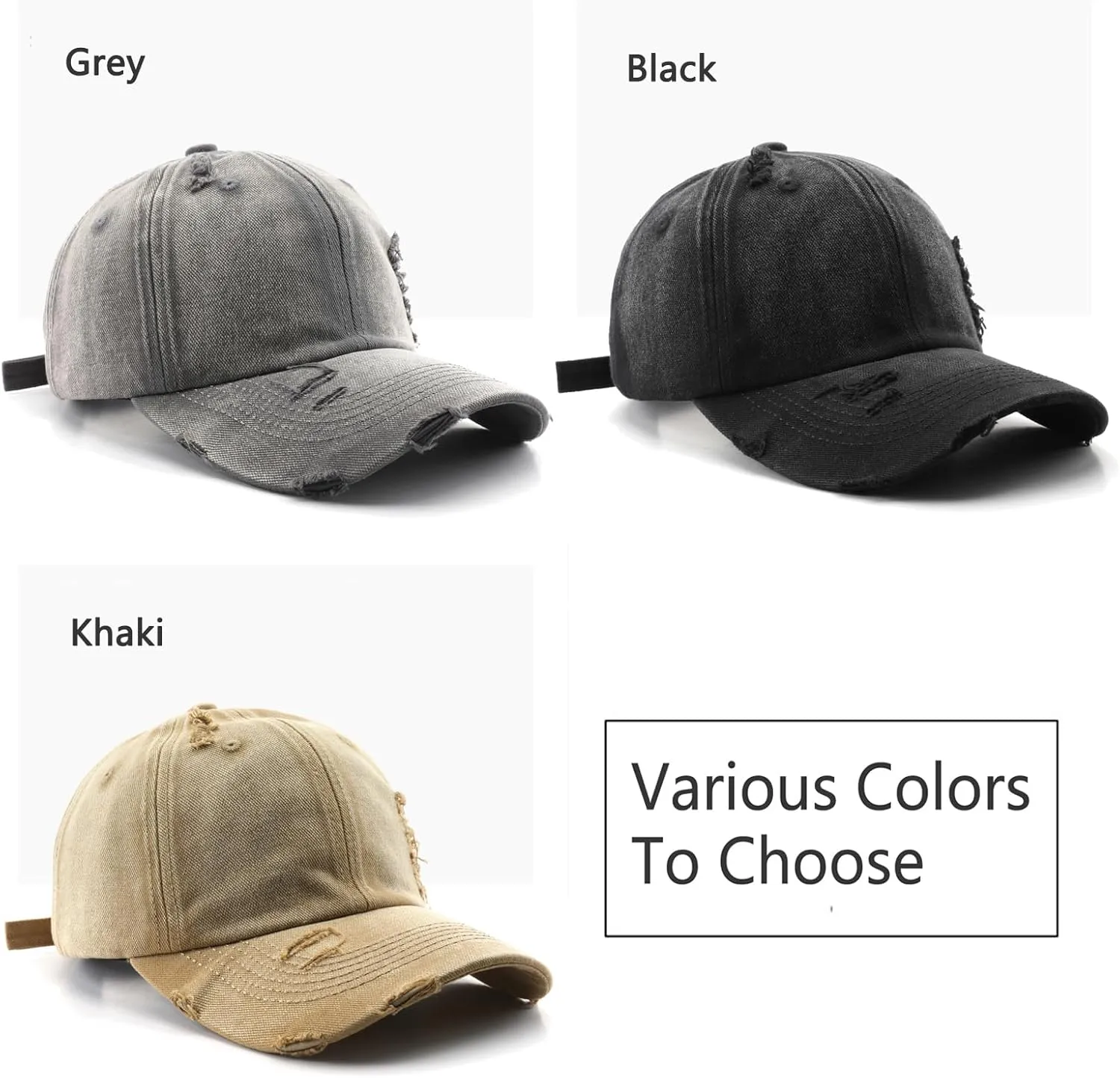 Fashion Vintage Washed Distressed Baseball Cap Unconstructed Dad Hat Trendy Trucker Hats Headwear for Men Women