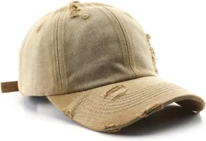 Fashion Vintage Washed Distressed Baseball Cap Unconstructed Dad Hat Trendy Trucker Hats Headwear for Men Women