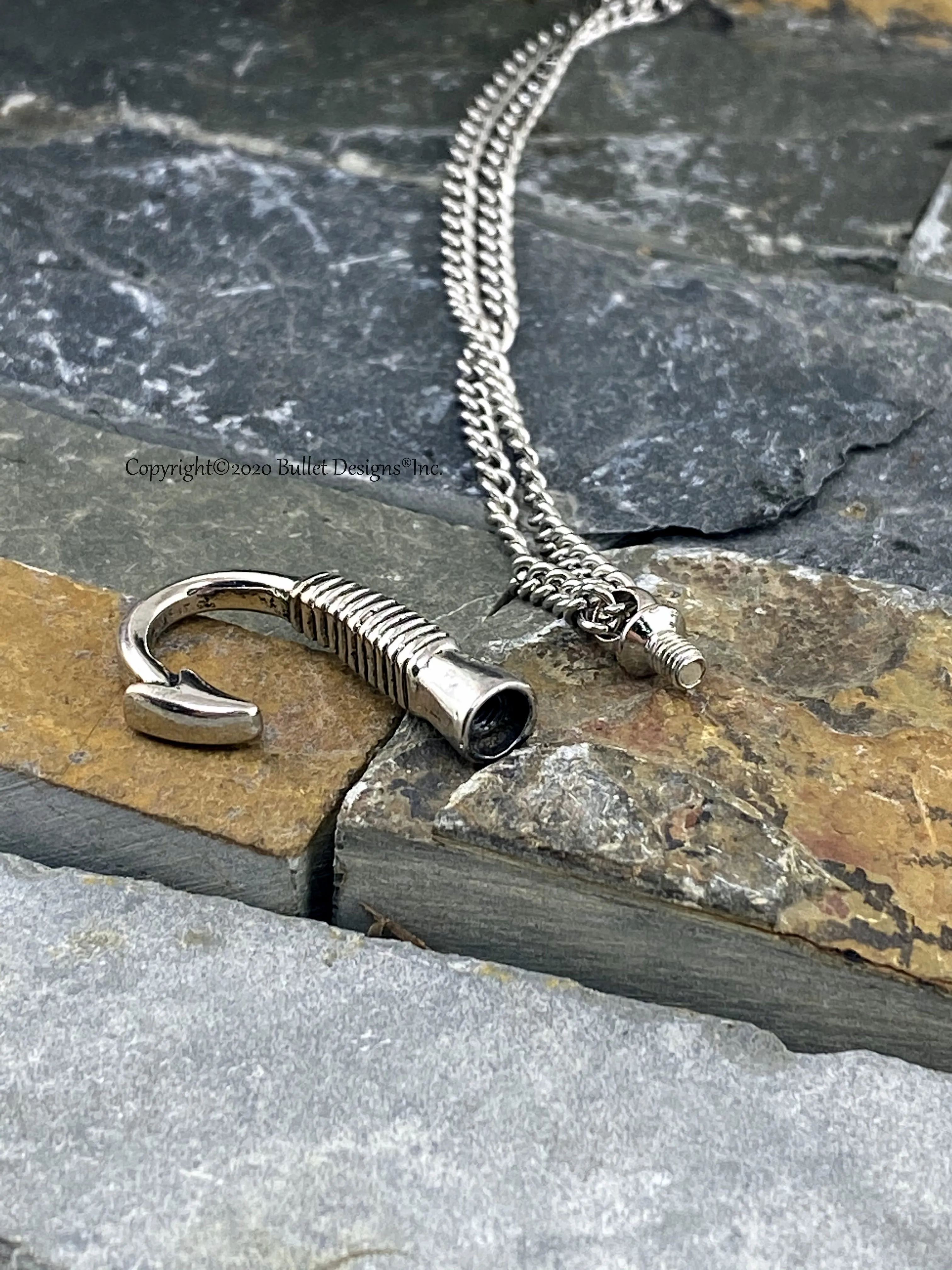 Fish Hook Urn Necklace, Cremation Necklace, Stainless Steel, Ash Necklace