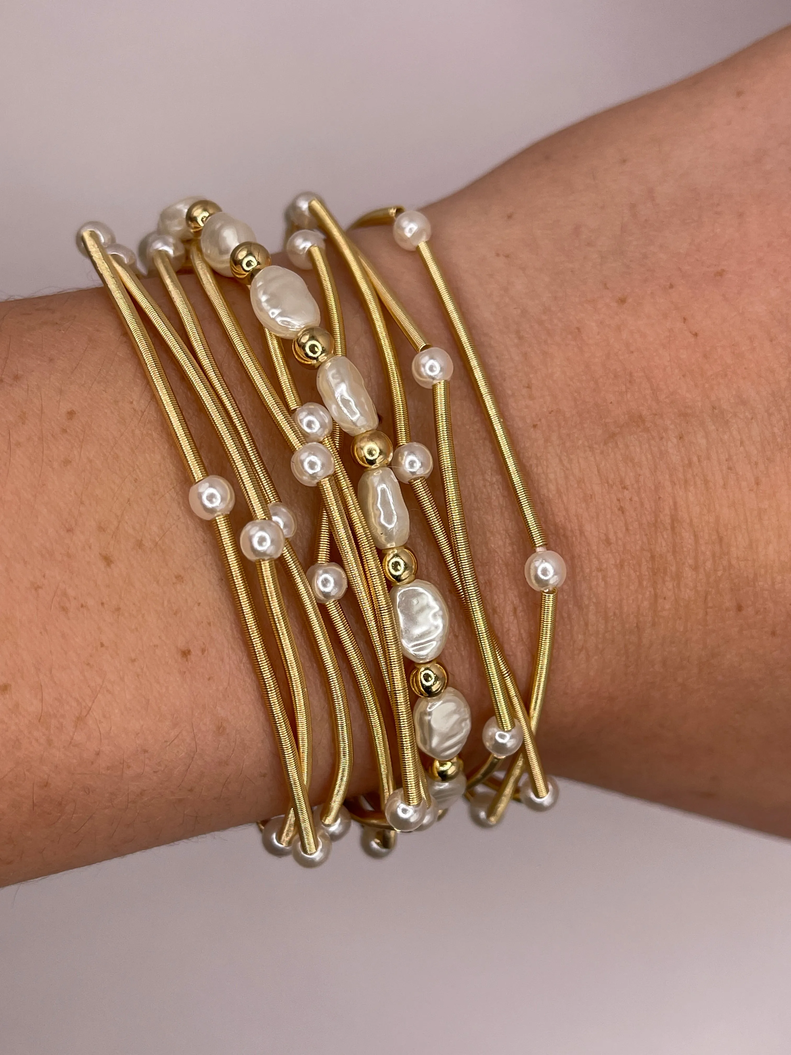 Gold Pearl Accent Bracelet