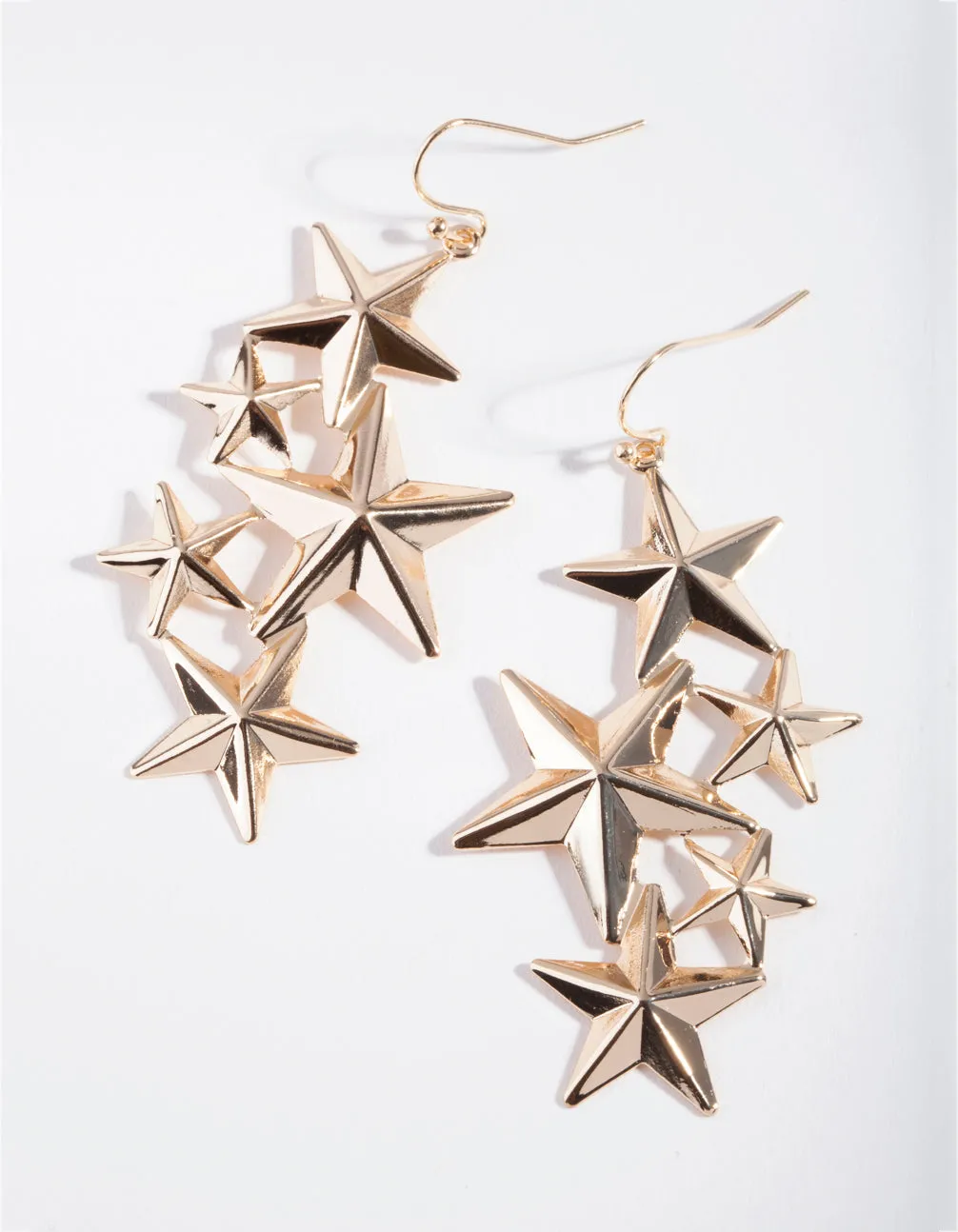 Gold Superstar Drop Earrings