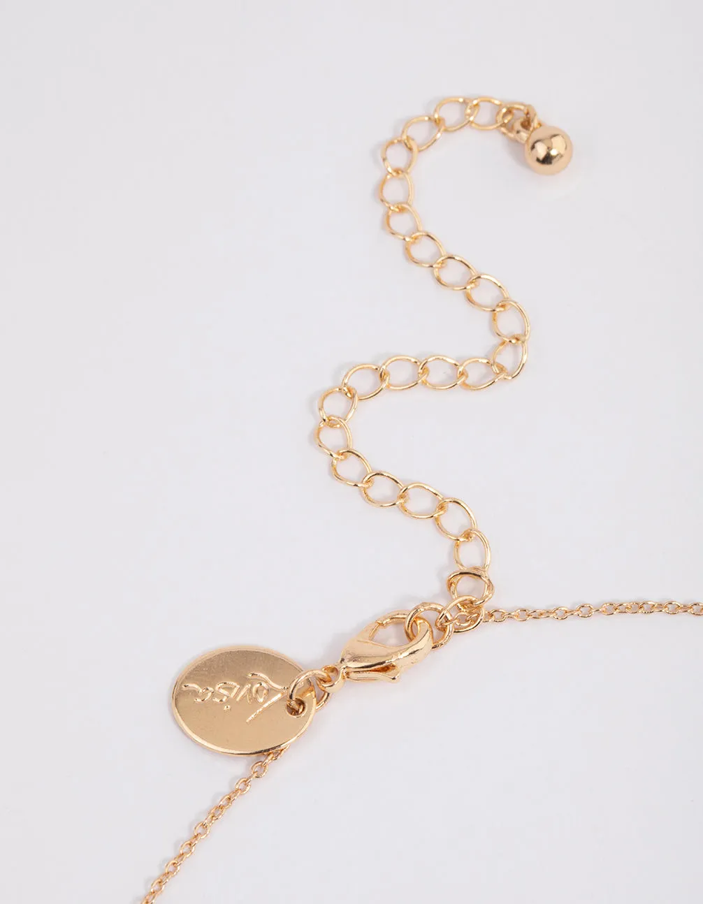 Gold Thin Chain Ball Pendant Necklace